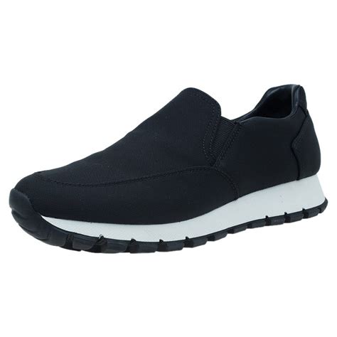 prada black nylon shoe|prada slip on sneakers women.